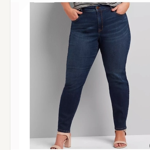 Penningtons Denim Jeans 100% Cotton Extra High Rise Skinny Mid Wash Blue Sz 16 - Picture 1 of 11